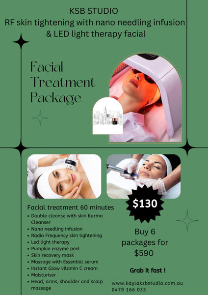 Radio Frequency with nano needling infusion & LED light therapy facial